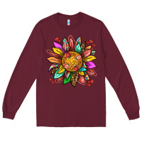 Burgundy strawberry sunflower Long Sleeve Tee - texasbilliewilder