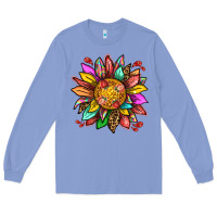 Colony Blue strawberry sunflower Long Sleeve Tee - texasbilliewilder
