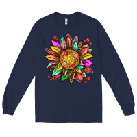 Navy strawberry sunflower Long Sleeve Tee - texasbilliewilder
