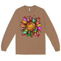 Toasted Coconut strawberry sunflower Long Sleeve Tee - texasbilliewilder