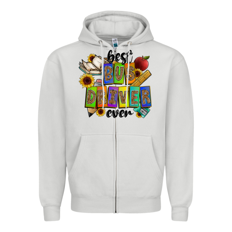 Best Bus Driver Ever Zipper Hoodie by CowhideDigitalArt | Teevron