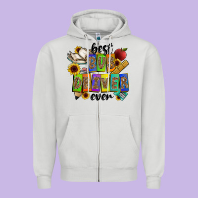Best Bus Driver Ever Zipper Hoodie Designed By Cowhidedigitalart