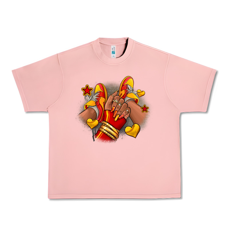 Softball Afro Girl Sneakers Urban Heavy Tee by RanaPortraitStore | Teevron