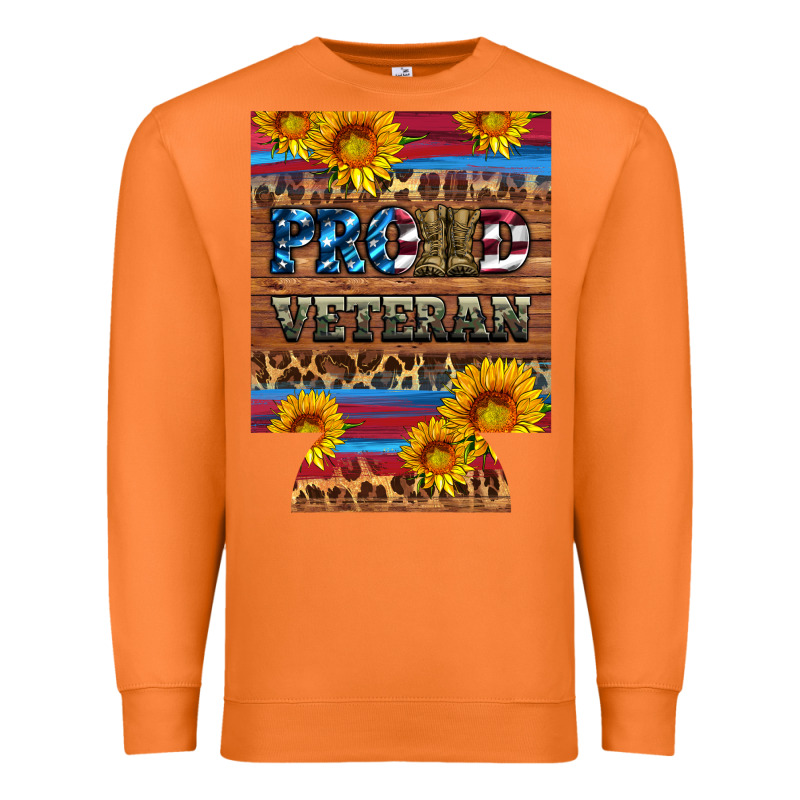 Proud Veteran  12 Oz Regular Can Cooler Premium Sweatshirt by Artiststas | Teevron