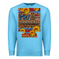Ocean Blue proud veteran  12 oz regular can cooler Premium Sweatshirt - Artiststas