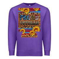 Purple proud veteran  12 oz regular can cooler Premium Sweatshirt - Artiststas