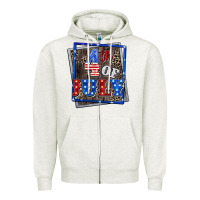 Oatmeal Heather 4th of July  4th of july Zipper Hoodie - CowGirlArtShop