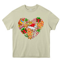 Mossy love Christmas  heart Heavy Core Tee - CowhideDigitalArt
