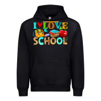 Black i love school Urban Hoodie - NancyCooperArtShop