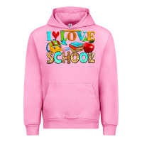 Fuchsia Pink i love school Urban Hoodie - NancyCooperArtShop
