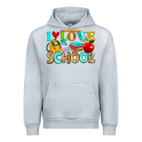Heather Grey i love school Urban Hoodie - NancyCooperArtShop