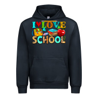 Navy i love school Urban Hoodie - NancyCooperArtShop