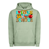 Pigment Oil Green i love school Urban Hoodie - NancyCooperArtShop