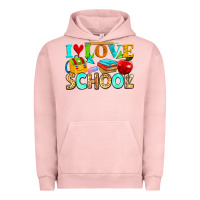 Pigment Salmon i love school Urban Hoodie - NancyCooperArtShop