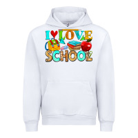 White i love school Urban Hoodie - NancyCooperArtShop