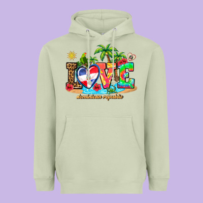 Love Dominican Republic Heavyweight Hoodie Designed By Adodesignshop