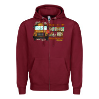 Burgundy Captain Of Struggle Bus Busdrive Zipper Hoodie - CowhideDigitalArt