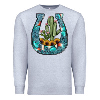 Heather Grey cactus horseshoe Premium Sweatshirt - JahusDesignShop