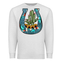 Oatmeal Heather cactus horseshoe Premium Sweatshirt - JahusDesignShop