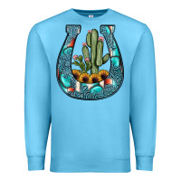 Ocean Blue cactus horseshoe Premium Sweatshirt - JahusDesignShop