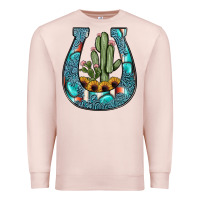 Pale Pink cactus horseshoe Premium Sweatshirt - JahusDesignShop