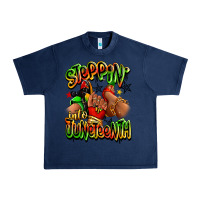 Navy Steppin' into Juneteenth sneaker and heel afro wom Urban Heavy Tee - RanaPortraitStore