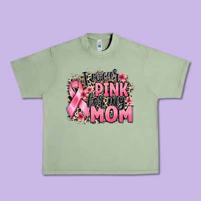 I Wear Pink For My Mom Urban Heavy Tee Designed By Barkaloodesign