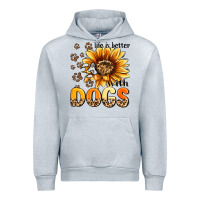 Heather Grey life is better with dogs sunflower Urban Hoodie - MaliasSmallBusiness