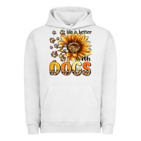 Pigment Lunar Rock life is better with dogs sunflower Urban Hoodie - MaliasSmallBusiness
