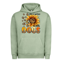 Pigment Oil Green life is better with dogs sunflower Urban Hoodie - MaliasSmallBusiness