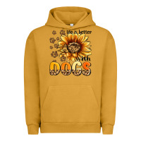 Pigment Peanut Butter life is better with dogs sunflower Urban Hoodie - MaliasSmallBusiness