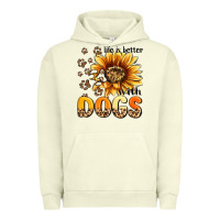 Pigment Pistachio life is better with dogs sunflower Urban Hoodie - MaliasSmallBusiness