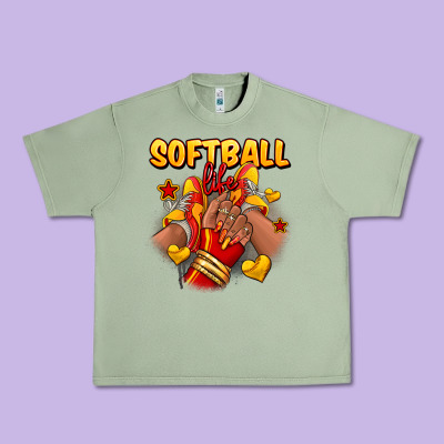 Softball Life Afro Girl Sneakers Urban Heavy Tee Designed By Ranaportraitstore