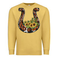 Antique Gold horseshoe sunflower Premium Sweatshirt - JahusDesignShop