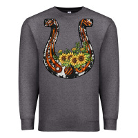 Charcoal Heather horseshoe sunflower Premium Sweatshirt - JahusDesignShop