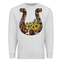 Dove Grey horseshoe sunflower Premium Sweatshirt - JahusDesignShop