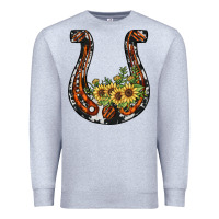 Heather Grey horseshoe sunflower Premium Sweatshirt - JahusDesignShop