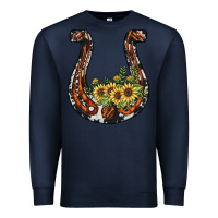 Navy horseshoe sunflower Premium Sweatshirt - JahusDesignShop