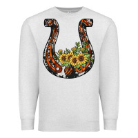 Oatmeal Heather horseshoe sunflower Premium Sweatshirt - JahusDesignShop