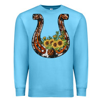 Ocean Blue horseshoe sunflower Premium Sweatshirt - JahusDesignShop