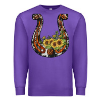Purple horseshoe sunflower Premium Sweatshirt - JahusDesignShop