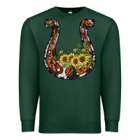 Sports Green horseshoe sunflower Premium Sweatshirt - JahusDesignShop