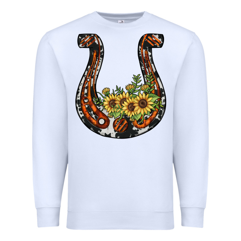 Horseshoe Sunflower Premium Sweatshirt by JahusDesignShop | Teevron