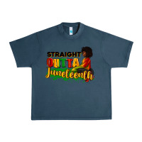 Midnight Navy Straight outta Juneteenth Urban Heavy Tee - RanaPortraitStore