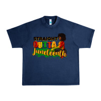 Navy Straight outta Juneteenth Urban Heavy Tee - RanaPortraitStore