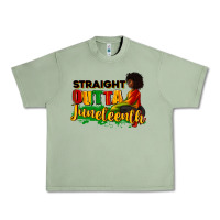 Oil Green Straight outta Juneteenth Urban Heavy Tee - RanaPortraitStore