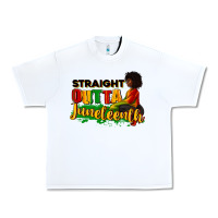 White Straight outta Juneteenth Urban Heavy Tee - RanaPortraitStore