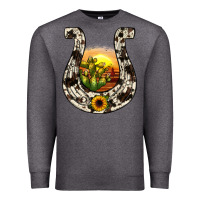 Charcoal Heather horseshoe sunset Premium Sweatshirt - JahusDesignShop
