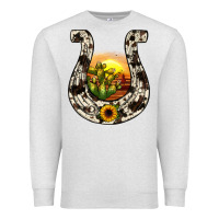 Oatmeal Heather horseshoe sunset Premium Sweatshirt - JahusDesignShop
