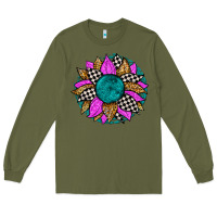 Army Green race sunflower Long Sleeve Tee - Zillion Design Studio